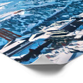 Affiche Les Menuires Station de ski (Coin)