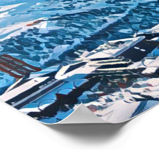 Affiche Les Menuires Station de ski (Coin)