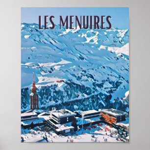 Affiche Les Menuires Station de ski