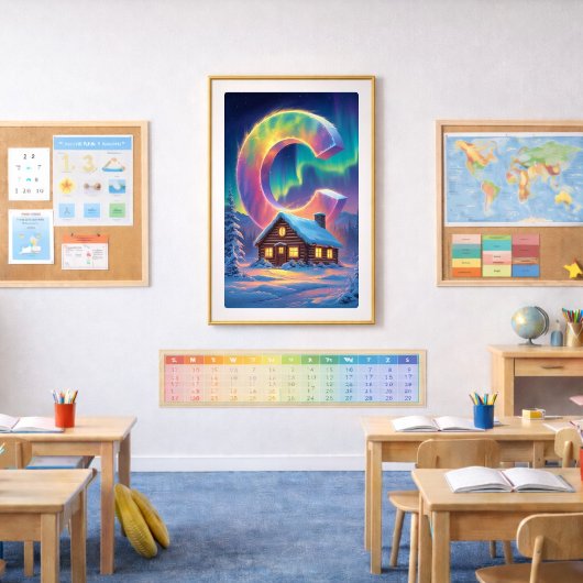 Affiche Lettre C Aurore | Impression d'art des Aur