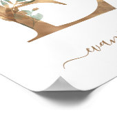 Affiche lettre E en or floral aquarelle monogramme (Coin)