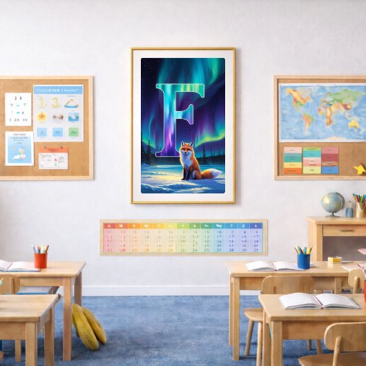 Affiche lettre F aurorale | Impression d'art des a