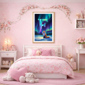 Affiche lettre F Aurore boréale | Impression d'art