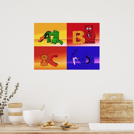 affiche lettres pour enfants (Cuisine)