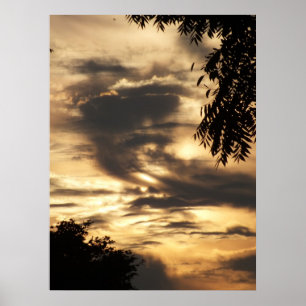 Affiche Lever de Soleil Nuageux Doré