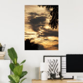 Affiche Lever de Soleil Nuageux Doré (Bureau à domicile)