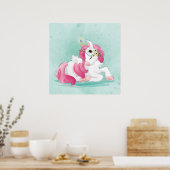 Affiche licorne avec bébés lapins (Cuisine)