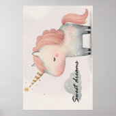 Affiche licorne mignonne (Devant)