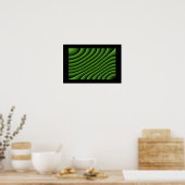 Affiche Lignes Ondulées Vert Hypnotique (Cuisine)