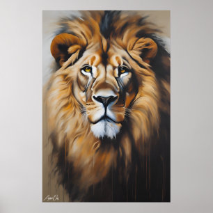 Affiche   Lion   Artstyle huile