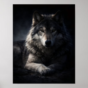 Affiche Lone Wolf 11x14 – Œuvre murale Loup mélanc