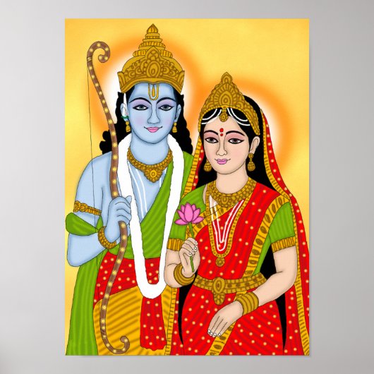 Affiche Lord Sitaram – Art mural divin & Décoratio (Devant)