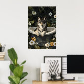 Affiche Loup Dans Baignoire, Affiche Animaux Drôle (Bureau à domicile)