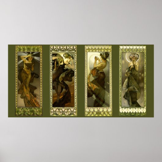 Affiche Lune et Étoiles d'Alphonse Mucha (Devant)