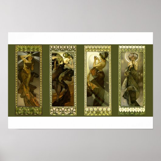 Affiche Lune et Étoiles d'Alphonse Mucha (Devant)