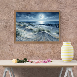 Affiche Lune sur Mer Calme