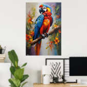 Affiche | Macaw | Style de peinture à l'huile (Bureau à domicile)