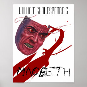 Affiche Macbeth de jeu de théâtre par William