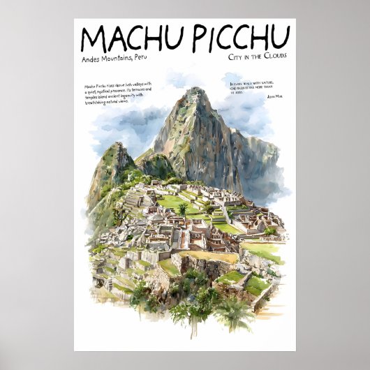 Affiche Machu Picchu Pérou Andes Monument Ancien (Devant)