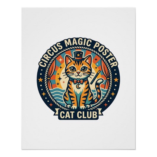 Affiche Magie de Cirque Chat Mignon Design - Cirqu (Devant)
