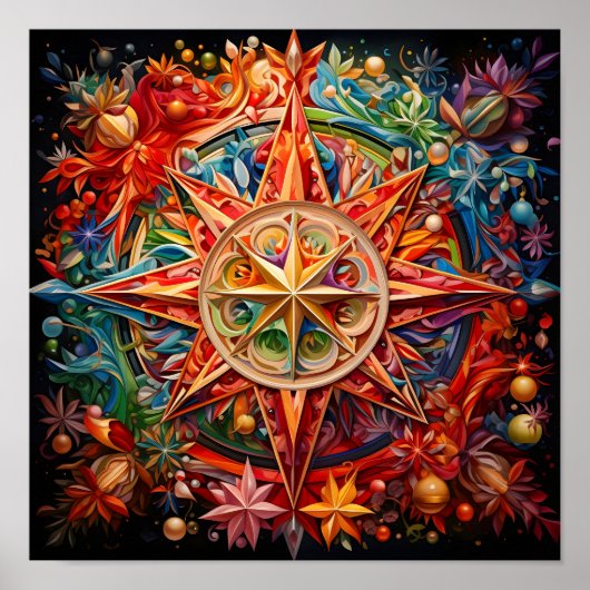 affiche magnifique de Noël Kaleidescope (Devant)