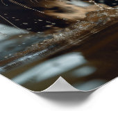 Affiche majestueuse de Tigre à travers l'eau (Coin)