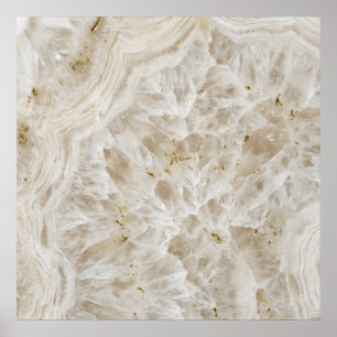 Affiche Marbre Floral Crème