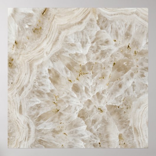 Affiche Marbre Floral Crème (Devant)