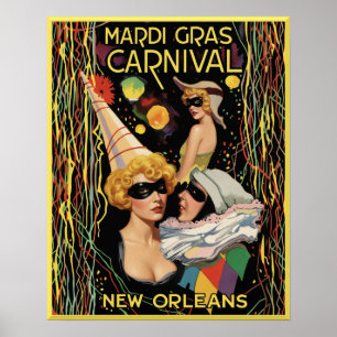Affiche Mardi Gras La Nouvelle-Orléans.