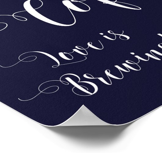 affiche mariage affiche thé et café navy (Coin)