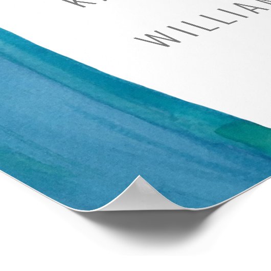 Affiche mariage couleur bleu gras (Coin)