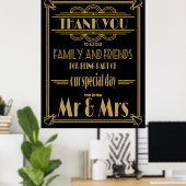 Affiche mariage de style Art déco années 20 (Bureau à domicile)