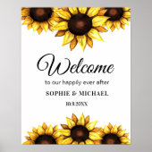 Affiche Mariage de tournesol blanc Affiche de bien (Devant)