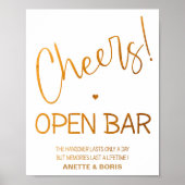 Affiche mariage du bar ouvert avec affiche 8x10 (Devant)