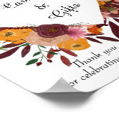 Affiche Mariage Fleurs d'automne Cartes et cadeaux (Coin)