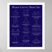 Affiche Marin County Night Sky Bleu 40x50 cm (Devant)