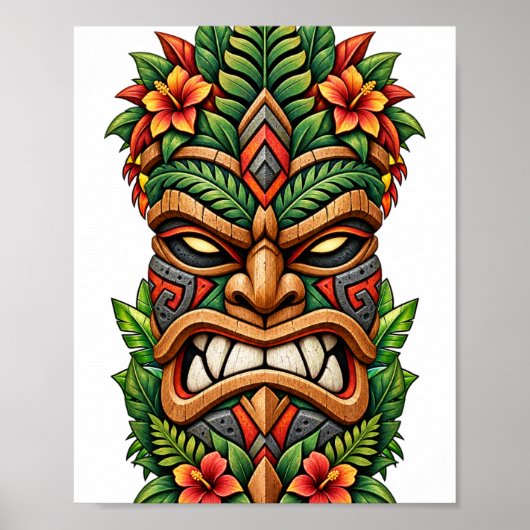 Affiche Masque Flamme Tropicale (Devant)