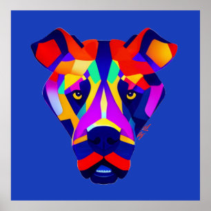 Affiche mat de la valeur bleue du chien d'Alexandr