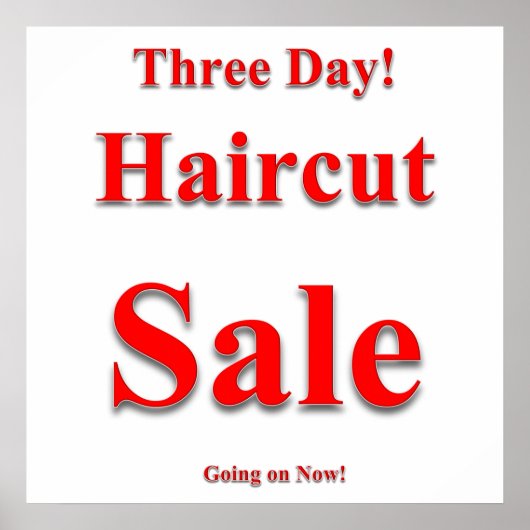 Affiche mat de la vente de coupe de cheveux de tro (Devant)