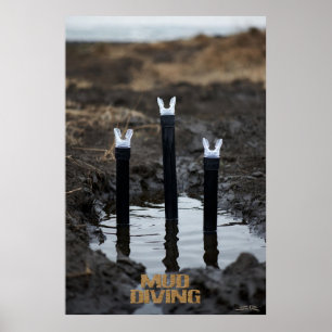 Affiche mate avec titre de plongée dans la boue