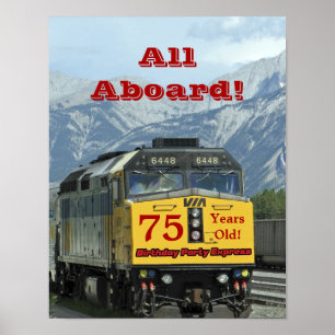 Affiche matte 75e anniversaire Train Jaune 11x14
