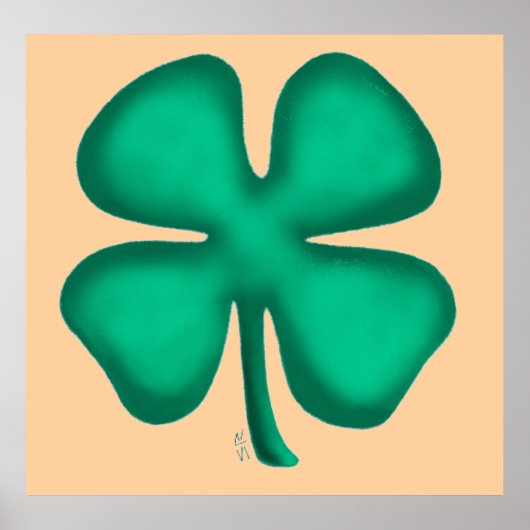 Affiche matte Lucky 4 Leaf Irish Clover valeur bro (Devant)