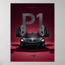 Affiche McLaren P1 Hypercar - Supercar noire