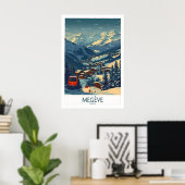 Affiche Megève France Impression Ski 1 (Bureau à domicile)
