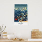 Affiche Megève France Impression Ski 1 (Cuisine)