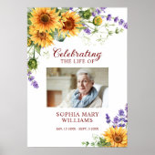 Affiche mémorielle photo de tournesols et de lavan (Devant)