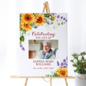 Affiche mémorielle photo de tournesols et de lavan