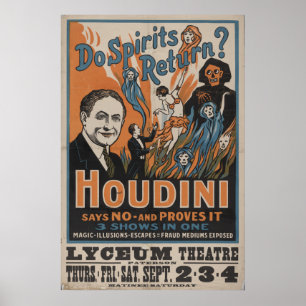 Affiche Mentalist de VAUDEVILLE de Harry HOUDINI