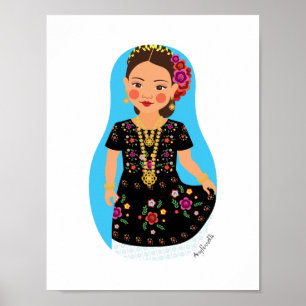 Affiche mexicaine Tehuana Matryoshka