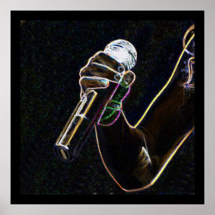 affiche micro de chanson de chanteur de musique de